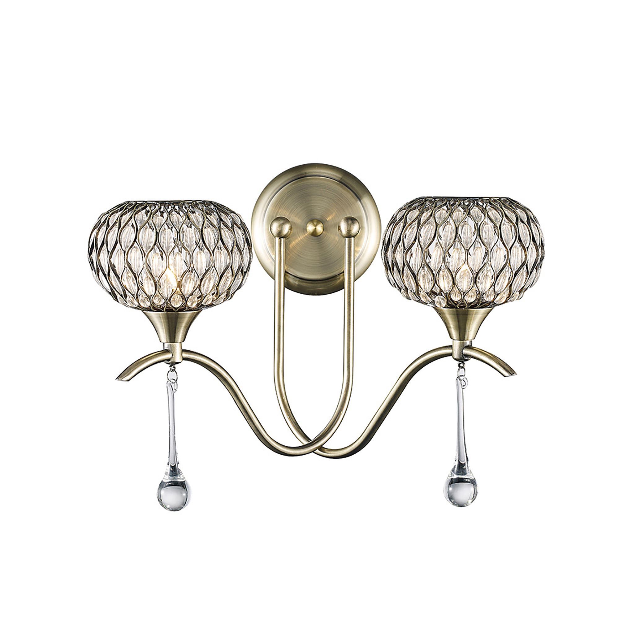 IL31511  Chelsie Wall Lamp 2 Light Antique Brass